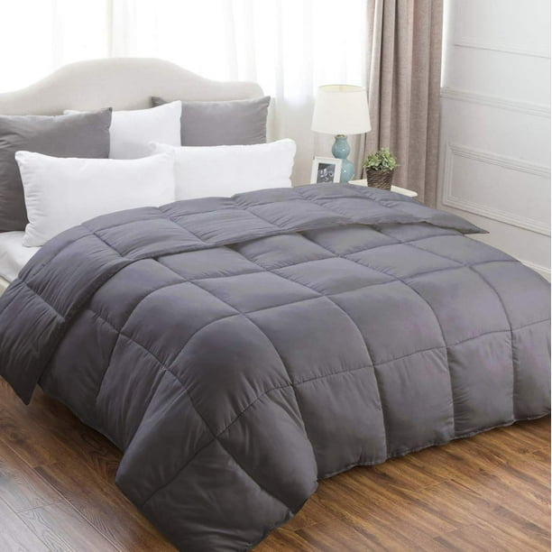 Down Alternative Microfiber Comforter Duvet Insert (Grey, King)All Seasons Multiple Sizes Solid