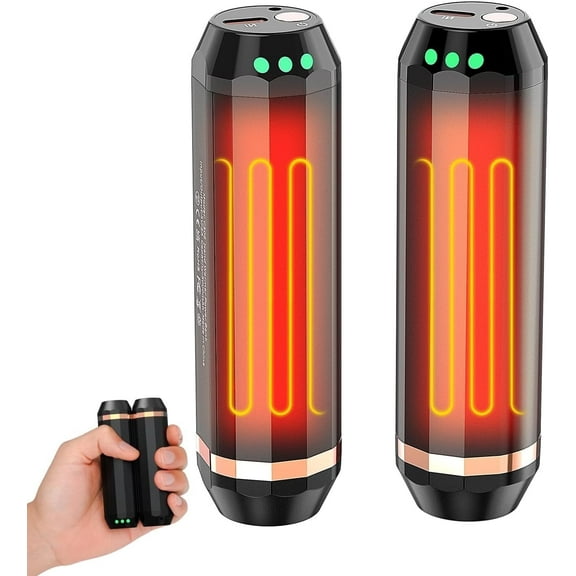 LUFF Hand Warmers Rechargeable, 2 Pack 2 in 1 Hand Warmer Reusable 10000mAh Electric Portable Pocket Heater with Flashlight 3 Levels Heating Gifts for Men, Winter, Hunting, Camping