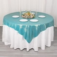 thumbnail image 6 of BalsaCircle 72x72 in Turquoise Glitter Sequin Dots Polyester Square Table Overlay Wedding Party Events Decorations, 6 of 8