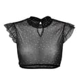 thumbnail image 2 of OOOUM Kids Mesh T-Shirt Crewneck Solid Color Short Sleeve Layering Tees Lightweight Classic Fit Casual Tops Black 3-4 Years, 2 of 6