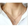 thumbnail image 3 of EOEMY New 925 Silver Cross Crystal Pendant Chain Necklace Womens Jewellery Accessories-Rose Gold, 3 of 9