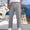 Gris Foncé, variante sur Pantalon en Lin Décontracté pour Hommes, Jambe Droite, Ajustement Confortable, Léger, Été, pour Loisirs Quotidiens et Mode Urbaine
