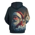 thumbnail image 2 of Adult Christmas Santa Claus Graphic Hoodie, 3D All Over Print Holiday Pullover Sweatshirt with Hood & Pocket, Funny Ugly Christmas Sweater Style, 2 of 7