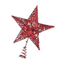 NIYANGLE 1Pcs Christmas Tree Star Topper Red Iron Tree Top Star Decoration for Small Trees