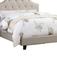 thumbnail image 4 of Eni Upholstered Queen Size Bed, Tufted Adjustable Headboard, Taupe Fabric- Saltoro Sherpi, 4 of 5
