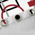thumbnail image 4 of Manfei Pink Black Geometric Curtains Pack of 2 (42x84 Each), Square Rectangle Circle Curtains Blackout, Abstract Stripe Bedroom Curtains, Curtains and Drapes Room Decor, 4 of 6