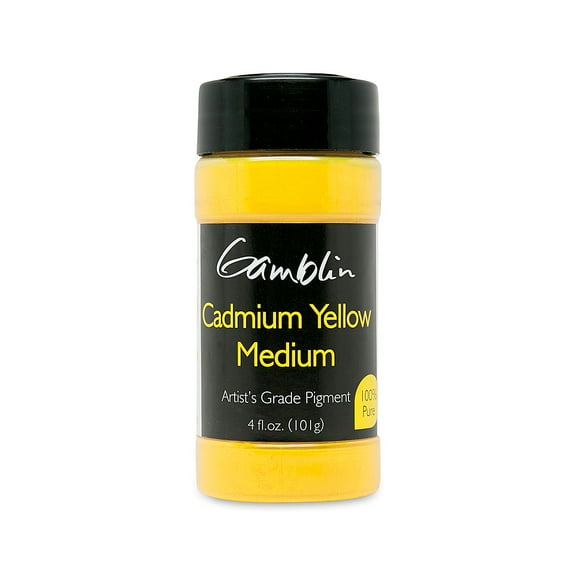 Gamblin Artist's Color Dry Pigments, 4 oz, Cadmium Yellow Medium