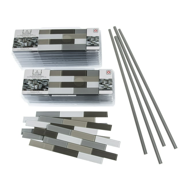 Aspect Peel and Stick Rustic Clay Matted Glass Backsplash Kit for Kitchen and Bathrooms (15 sq ft Kit)