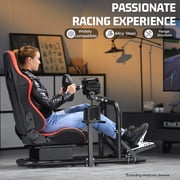 Marada Racing Cockpit Frame with Red Seat Upgrade Stable Racing Wheel Stand Fits Logitech Thrustmaster T80 T150 PC