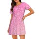 thumbnail image 1 of Easygdp Breast CancerN Ribbons Awareness Camisón de manga corta para mujer, informal, estampado, 1 of 6