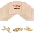 thumbnail image 1 of Paquete de 15 hojas de tilo de 6x4 para manualidades Hojas de madera de cricut delgadas de 2 mm Hojas de madera contrachapada de tilo de Cricut para decoraciones navideñas Dibujo Pintura Diy Naci, 1 of 5