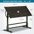 thumbnail image 6 of Studio Designs Vintage Solid Wood Drawing/Drafting Table with 42" x 30" Adjustable Tilting Top, 6 of 17