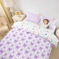 thumbnail image 2 of Erosebridal Purple Bow Queen Duvet Cover Set, Princess Style Bedding, Colorful Stars Reversible, 1 Duvet Cover and 2 Pillowcases (No Comforter), 2 of 5