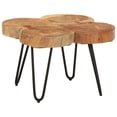 thumbnail image 3 of vidaXL Coffee Table End Table with Iron Legs 4 Trunks Solid Wood, 3 of 9