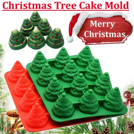 12 Holes 3d Christmas Tree Cake Mold Mousses Silicone Mould Cake Pan Tin Tray Walmart Canada