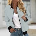 thumbnail image 2 of Holzkary Bomber Jacket Women 2025 Causal Floral Zip Up Coats Long Sleeve Stand Collar Fall Jackets Lightweight Outerwear Tops Autumn Leisure Square Thin Pocket Jacket Blouse Coat Baseball Top Gn1 M, 2 of 9