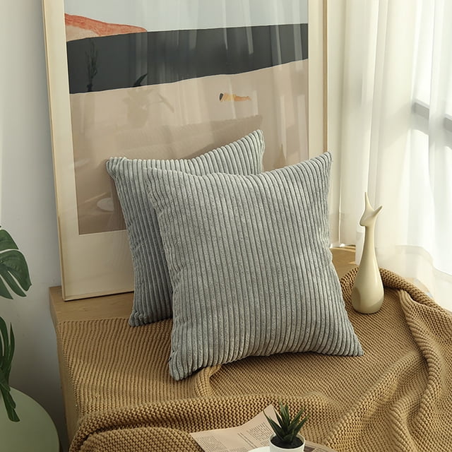 Soft Corduroy Striped Velvet Rectangle Decorative Throw Pillow Cusion For Couch 12