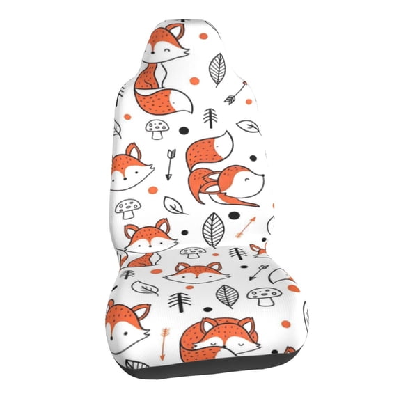 Cute Fox Car Seat Covers Stretch Car Seat Protectors Universal Fit
