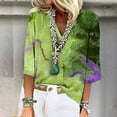 thumbnail image 2 of LINGLANG Womens Summer Tops Loose Fit Tie Dye Print V Neck Half Sleeve Shirt Blouse Loose Tunic Top Tshirts Shirts, 2 of 5