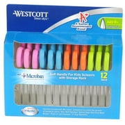 Westcott Soft Handle Kids Scissors with Anti-microbial Protection, Assorted Colors, 5-Inch Pointed, 12 Pack (14874)