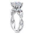thumbnail image 3 of Oryn Jewel 1.6 Ct Princess Cut Lab Created Diamond Solitaire Ring for Women - Butterfly and Bee Vine Twist Design Engagement Ring in 14K White Gold Over - Wedding or Engagement Ring for Women, 3 of 6