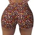 thumbnail image 2 of Haiem 70s Groovy Hippie Retro No Front Seam Biker Shorts for Women Yoga Workout Gym Bike Shorts with Tummy Control Moisture-Wicking-Small, 2 of 9