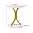 thumbnail image 4 of DEXTRUS Round End Tables, Modern Gold Round Side Table with Faux Marble Top and Gold Metal Frame, Faux Marble White, 4 of 6