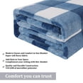thumbnail image 5 of Plaid Soft Plush Fleece Blanket for Sofa Couch Bed, 30" x 40", Blue and White, 5 of 8