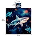thumbnail image 2 of Shark Canvas Beach Blanket Picnic Mat | Lightweight & Durable Compact Outdoor Mat for Traveling Family Camping & Beach Trips - Large Size Waterproof Portable Sand Proof Mat for Beach, 2 of 6
