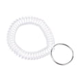 thumbnail image 1 of Unique Bargains Porte-Clés Spirale Extensible en Plastique pour Poignet, Blanc Clair, Lot de 6, 1 of 5