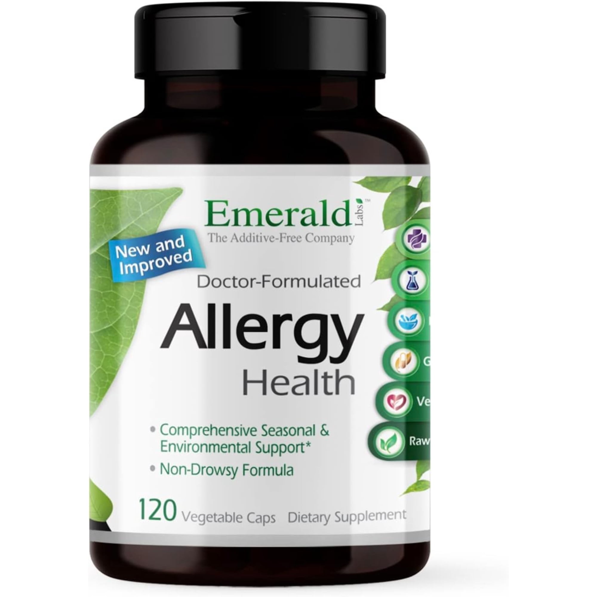Emerald Labs Allergy Health with Vitamin C, Quercetin, Bromelain and N-Acetyl Cysteine - Natural Allergy Pills and Antihistamine Support - 120 Vegetable Capsules