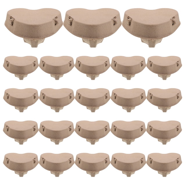 AURARMLET 30Ud Caja Para Huevos Corazón En Pulpa De Color Marrón Para Empaque De Regalos En San Valentín
