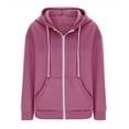 thumbnail image 5 of Drawstring Hoodie Jacket Autumn Spring Women Coat Hooded Drawstring Long Sleeves Pockets Zip-up Elastic Cuff Hem Loose Sport Hoodie Wear Jacket Women, 5 of 7