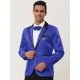 thumbnail image 3 of Chaqueta de traje de lentejuelas brillantes de Halloween para hombre, chaqueta de un botón brillante para fiesta de boda Azul S Unique Bargains Chaqueta, 3 of 6