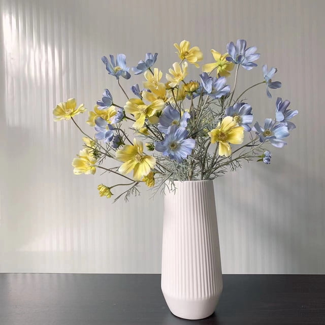 Artificial Waterweed Chrysanthemum Silk Flower 36cm Champagne Color For Home Garden Wedding Decor(White)