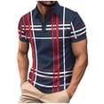 thumbnail image 1 of COM1950s Men's Short Pants, Summer Men's Striped Printed Short Sleeved Lapel Top/Shirt, 1 of 6