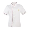 thumbnail image 2 of Hombres Mujeres Chefs Cook Cocina Chaqueta de Manga Corta Uniforme de Cocina Corto , rojo, XXL, 2 of 8