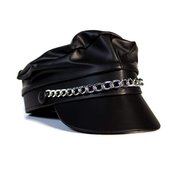 Windy City Novelties - Black Biker Costume Hat for Men Women and Kids