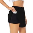 thumbnail image 2 of Disketp Black Print Women's Shorts Workout Shorts for Athletic Gym Running Shorts with Phone Pockets Small, 2 of 8