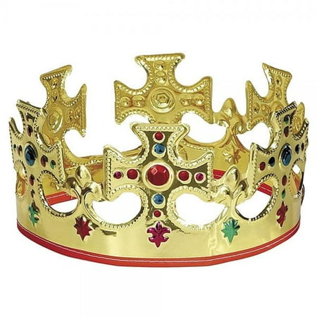 Unique Gold Plastic Jeweled King Crown (3)