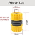 thumbnail image 3 of 8Pc Double Hose Connector for 1/2 Garden Hoses Repair Garden Hose Connector Yellow, 3 of 9
