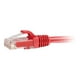 C2G Ethernet 1ft Cat6 CAT 6 (UTP) 1 ft Câble de Raccordement Réseau Non Blindé - Rouge - Câble de Raccordement - RJ-45 (M) à RJ-45 (M) - - - Moulé, Sans Accrochage, Toronné - Rouge – image 2 sur 3
