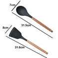 thumbnail image 2 of Juego de utensilios de silicona antiadherente de 2 piezas con mangos de madera redondeados para cocinar y hornear, 2 of 5