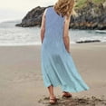 thumbnail image 4 of Cathalem Casual Beach Dresses for Women Summer Dresses for Women Sleeveless Casual Beach Sundresses T Shirt Dress(Light Blue,XXL), 4 of 6