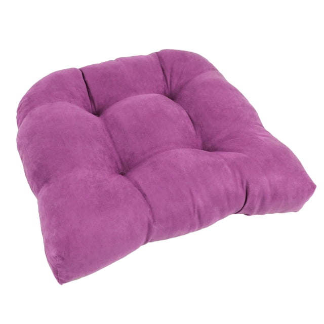 Blazing Needles Microsuede Rounded Back Chair Cushion, 19" x 19", Ultra Violet