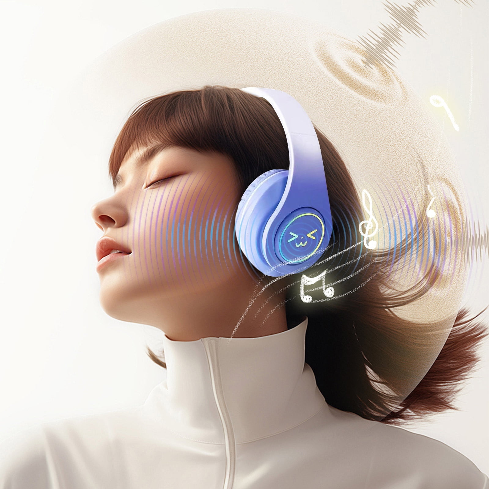 Blukids Bluetooth Headphones Over Ear, Colorful Light, Long Blukids Bluetooth Headphones Over Ear, Colorful Light, Long