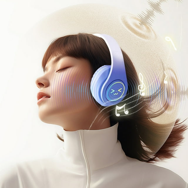 Gradient Color Bluetooth Headset Heavy Colorful Luminous Wireless Headset Headset