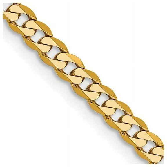 10K Yellow Gold 2.9 mm Flat Beveled 24 in. Curb Chain