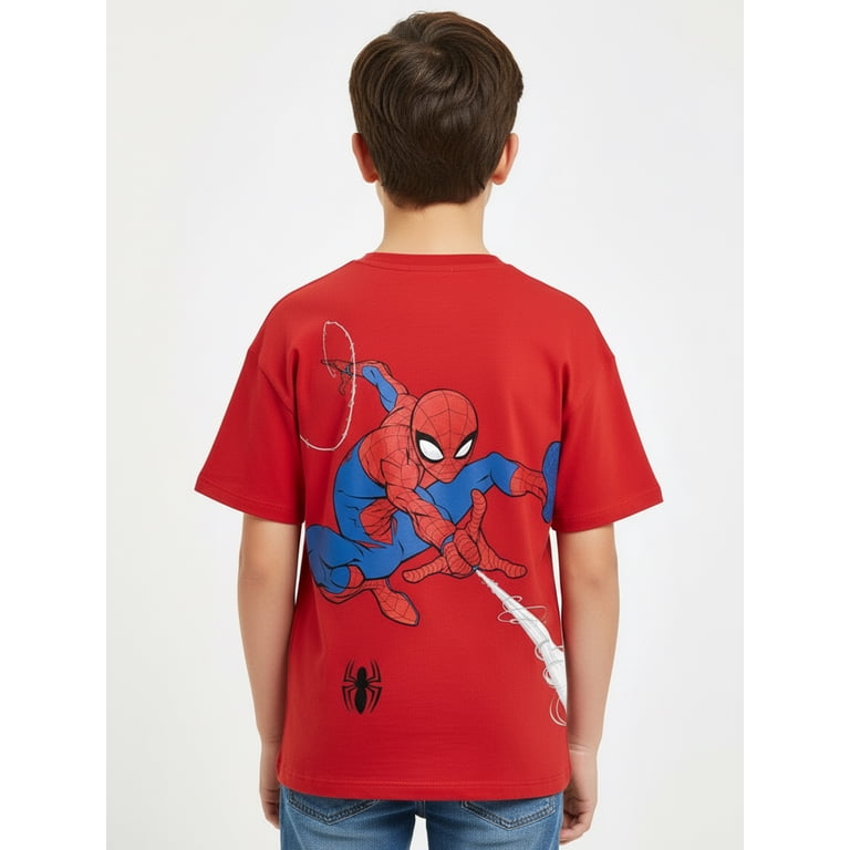 Marvel Spider-Man Boys' Embroidered Short Sleeve Tee photo 3