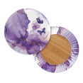thumbnail image 2 of ZIATUBLE Purple Butterfly Bar Stool Covers Round Marble Stripes Bar Stool Cover Cushion 2 Pieces Stool Seat Replacement Cover 13"-15" with Elastic Bottom Seat Cover for Vanity Stool, 2 of 6